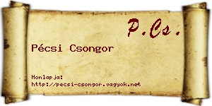 Pécsi Csongor névjegykártya